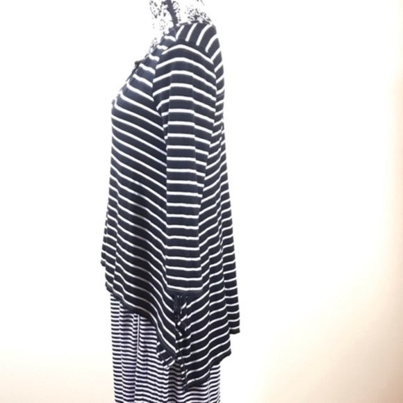 Max Studio Women’s Long Sleeve Shirt Navy White ALSU00213 - Picture 3 of 6